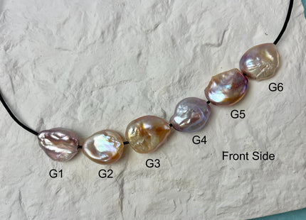 One-Of-A-Kind 16-17x20-23 mm AAA Large Hole Jumbo Natural Pink Mauve Baroque Pearl Hole Size 2.1mm Genuine High Luster Baroque Beads #P2842