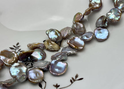 13-15x15-19 mm AAA Natural Champagne Or Seaweed Keishi Freshwater Pearl Beads Genuine Top Drilled Corn Flake Keishi Freshwater Pearls #1363