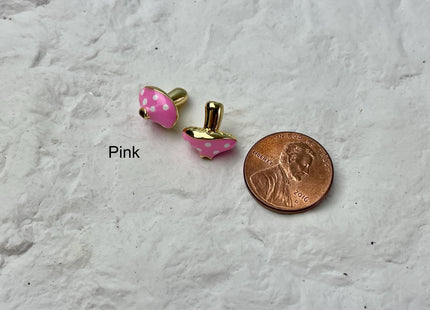 Mushroom Design Spacer Bead Charms for Necklace Jewelry Making, 18K Gold Plated Enamel Charm for DIY Jewelry, One Piece #CR0080