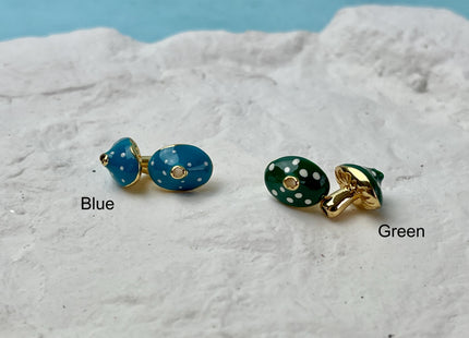 Mushroom Design Spacer Bead Charms for Necklace Jewelry Making, 18K Gold Plated Enamel Charm for DIY Jewelry, One Piece #CR0080