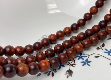 6mm 8mm 10mm 12mm Smooth Round Dark Red and Brown Tiger Skin Natural Sandalwood Beads Aromatic Wood Meditation Beads #4552
