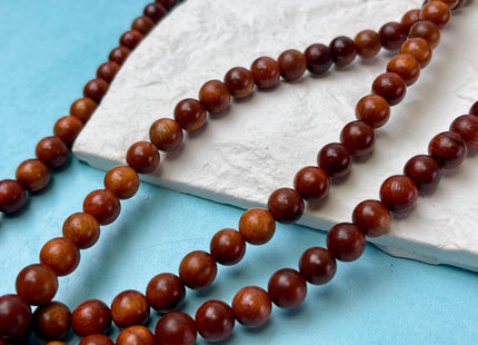 6mm 8mm 10mm 12mm Smooth Round Dark Red and Brown Tiger Skin Natural Sandalwood Beads Aromatic Wood Meditation Beads #4552