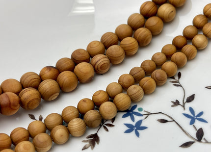 6mm 8mm 10mm 12mm Smooth Round Golden Natural Sandalwood Beads Aromatic Wood Meditation Beads #4554