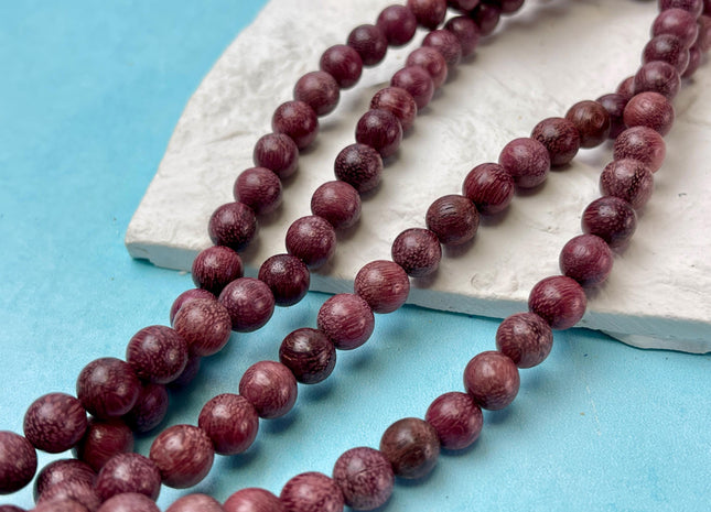 6mm 8mm 10mm 12mm Smooth Round Purple Tiger Skin Natural Sandalwood Beads Aromatic Wood Meditation Beads #4556