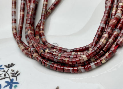 2x4mm Red Jasper Heishi Rondelle Shape Gemstone Loose Beads 15.5 Inches #4523