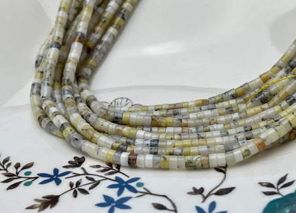 2x4mm Moss Opal Heishi Rondelle Shape Gemstone Loose Beads 15.5 Inches #4522