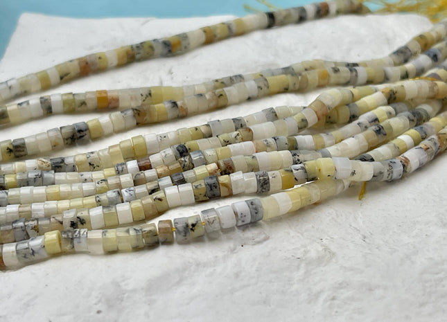 2x4mm Moss Opal Heishi Rondelle Shape Gemstone Loose Beads 15.5 Inches #4522