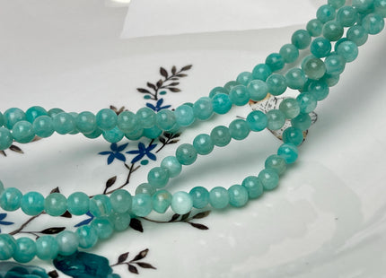 6mm 8mm 10mm Large Hole Aqua Blue Amazonite Gemstone Beads Hole Size 2.0 mm 14.5 Inches #4573