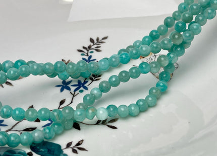 6mm 8mm 10mm Large Hole Aqua Blue Amazonite Gemstone Beads Hole Size 2.0 mm 14.5 Inches #4573