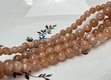 6mm 8mm 10mm Large Hole Smooth Round Sunstone Gemstone Beads Hole Size 2.0 mm 14.5 Inches #4576