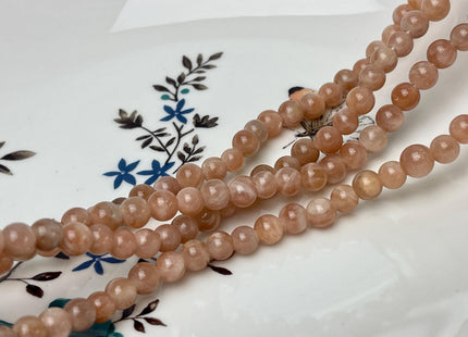 6mm 8mm 10mm Large Hole Smooth Round Sunstone Gemstone Beads Hole Size 2.0 mm 14.5 Inches #4576