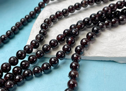 6mm 8mm 10mm Large Hole Smooth Round Red Garnet Gemstone Beads Hole Size 2.0 mm 14.5 Inches #4577