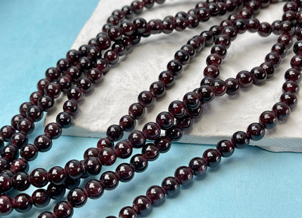 6mm 8mm 10mm Large Hole Smooth Round Red Garnet Gemstone Beads Hole Size 2.0 mm 14.5 Inches #4577