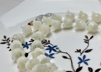5 Pieces 6x7mm 8x9mm 8x10mm Rose Flower Bud Shape Natural Mother of Pearl Gemstones Beads Genuine MOP Gemstones Drilled Loose Beads #4562