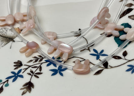 1 Piece 10x12mm Bunny Rabbit Head Shape Pink Natural Mother of Pearl Gemstones Beads Genuine MOP Gemstones Drilled Loose Beads #4570