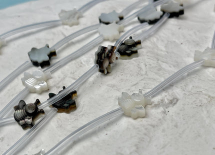 5 Pieces 10x11mm Honey Bee Shape Natural Mother of Pearl Gemstones Beads Genuine MOP Gemstones Drilled Loose Beads #4571