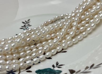 4.5-5x6 mm Natural White Rice Small Freshwater Pearls Genuine Natural Rice/Oval Freshwater Pearls #P2851