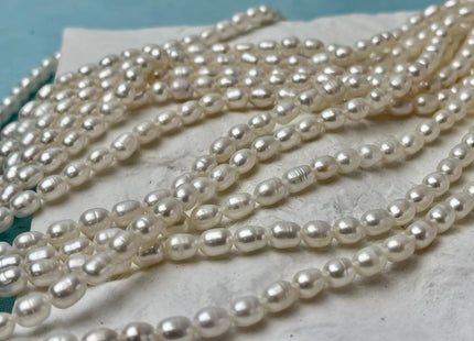 4.5-5x6 mm Natural White Rice Small Freshwater Pearls Genuine Natural Rice/Oval Freshwater Pearls #P2851