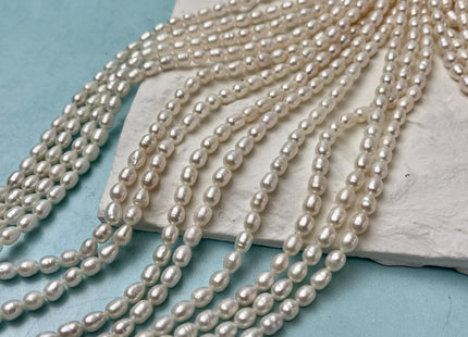 4.5-5x6 mm Natural White Rice Small Freshwater Pearls Genuine Natural Rice/Oval Freshwater Pearls #P2851