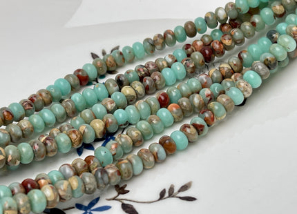 4x6 mm Impression Jasper Smooth Rondelle Shape Sea Sediment Jasper Discs Gemstone Beads 15.5 Inches Strand #4605