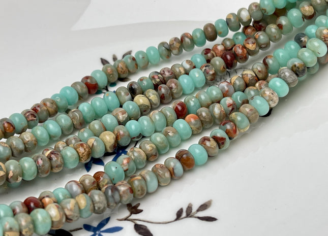 4x6 mm Impression Jasper Smooth Rondelle Shape Sea Sediment Jasper Discs Gemstone Beads 15.5 Inches Strand #4605