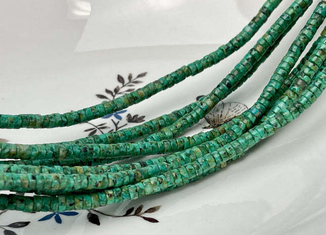 2x4 mm Heishi African Turquoise Gemstone Beads 15.5 Inches Strand #4609