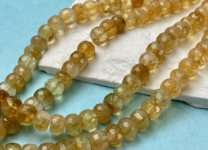 7x10 mm Faceted Rondelle Citrine Gemstone Beads Genuine 15.5 Inches #4608