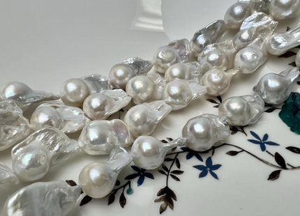 12x17-15x24 mm AA Natural White Freshwater Baroque Pearl Beads Genuine High Luster And Quality Natural White Baroque Pearls #P2873