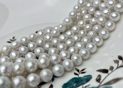 9-10 mm AA Natural White Edison Freshwater Pearl Beads High Luster Genuine Quality Off Round Edison Pearls #P2854