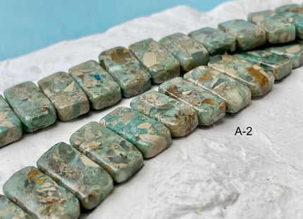 10x20 mm Double Drilled Impression Jasper Rectangle Shape Sea Sediment Jasper Beads Rainbow Pink Green Turquoise Blue Purple Color #4533