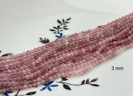 2 mm Faceted Round Tiny Pink Strawberry Quartz Gemstone Beads 13 Inches Strand #2510