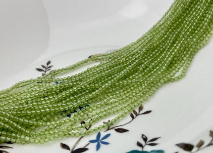2-3 mm Faceted Round Tiny Peridot Gemstone Beads Genuine Natural Peridot Loose Beads 13 Inches Strand #2504
