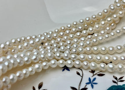 6.5-7mm AAA Rare Half/Full Strand Natural White Edison Pearls Genuine High Luster Off Round Edison Pearl Hole Size 2.1mm #P2859