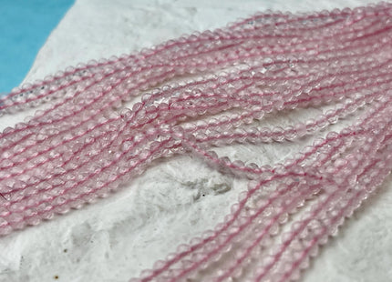 2mm 3mm Faceted Round Tiny Rose Quartz Gemstone Beads Pink Rose Quartz Loose Beads 13 Inches Strand #4540