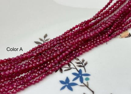 2 mm Faceted Round Ruby Color Pink Aventurine Gemstone Beads 13 Inches Strand #4542