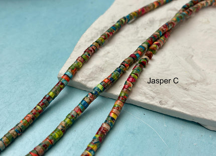 2x4mm Impression Jasper Heishi Rondelle Shape Sea Sediment Jasper Discs Gemstone Beads 15.5 Inches Strand #4545