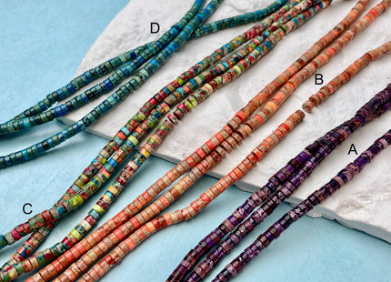2x4mm Impression Jasper Heishi Rondelle Shape Sea Sediment Jasper Discs Gemstone Beads 15.5 Inches Strand #4545