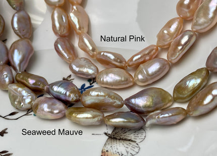 12-13x16-18 mm AAA Very Rare Natural Mauve Pink Freshwater Tear Drop Keshi Pearl Genuine High Luster Keshi Nugget Pearl #P2861