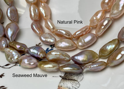 12-13x16-18 mm AAA Very Rare Natural Mauve Pink Freshwater Tear Drop Keshi Pearl Genuine High Luster Keshi Nugget Pearl #P2861