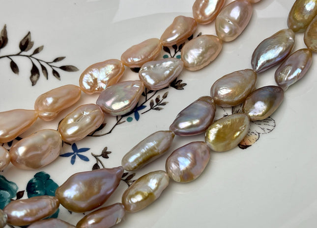 12-13x16-18 mm AAA Very Rare Natural Mauve Pink Freshwater Tear Drop Keshi Pearl Genuine High Luster Keshi Nugget Pearl #P2861
