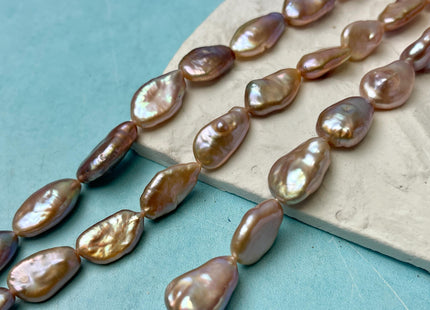 12-13x16-18 mm AAA Very Rare Natural Mauve Pink Freshwater Tear Drop Keshi Pearl Genuine High Luster Keshi Nugget Pearl #P2861