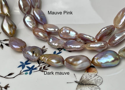 12-13x16-18 mm AAA Very Rare Natural Mauve Pink Freshwater Tear Drop Keshi Pearl Genuine High Luster Keshi Nugget Pearl #P2861