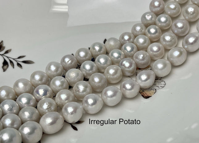 10-11 mm AA Natural White Edison Freshwater Pearl Beads High Luster Genuine Quality Off Round Edison Pearls #P2862