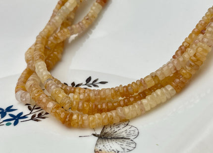 4mm 5mm 6mm Natural Smooth Heishi Tyre Yellow Opal Gemstone Beads 16 Inches Strand #4547