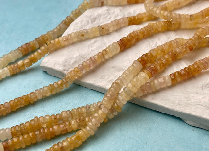 4mm 5mm 6mm Natural Smooth Heishi Tyre Yellow Opal Gemstone Beads 16 Inches Strand #4547