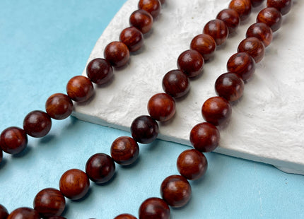 6mm 8mm 10mm 12mm Smooth Round Dark Red and Brown Tiger Skin Natural Sandalwood Beads Aromatic Wood Meditation Beads #4552