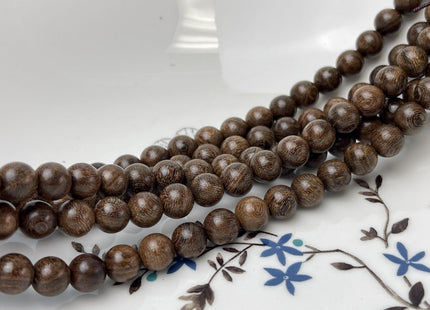 6mm 8mm 10mm 12mm Smooth Round Dark Brown Natural African Wenge Wood Beads Aromatic Wenge Wood Meditation Beads #4553