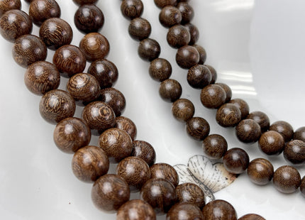 6mm 8mm 10mm 12mm Smooth Round Dark Brown Natural African Wenge Wood Beads Aromatic Wenge Wood Meditation Beads #4553