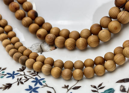 6mm 8mm 10mm 12mm Smooth Round Golden Natural Sandalwood Beads Aromatic Wood Meditation Beads #4554