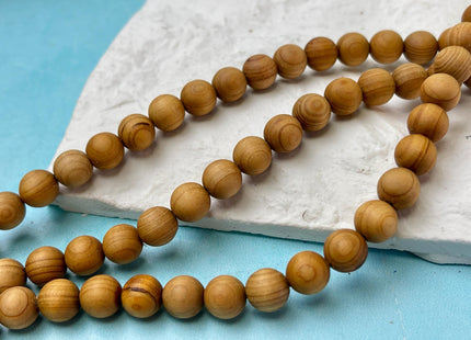 6mm 8mm 10mm 12mm Smooth Round Golden Natural Sandalwood Beads Aromatic Wood Meditation Beads #4554